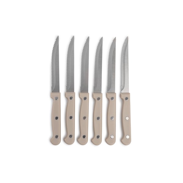 Core Kitchen Set of 6 Colorful Kitchen Steak Knives - Moonstone 31874 - main